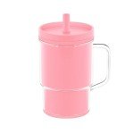 Baby Pink Silicone Sippy Cup with Straw 8OZ