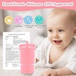 Baby Pink Silicone Sippy Cup with Straw 8OZ