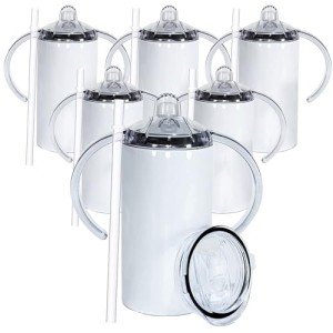 12 oz Stainless Steel Sippy Cup Tumblers - 6 Pack