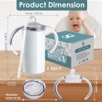 12 oz Stainless Steel Sippy Cup Tumblers - 6 Pack