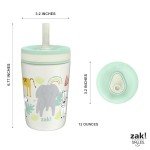 Zak Designs 12oz Safari Insulated Toddler Cups