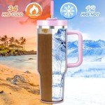 40 oz Insulated Tumbler with Handle & Straw
