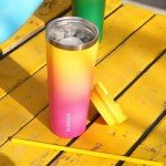 26oz Stainless Steel Insulated Travel Tumbler - Pink Yellow Rose