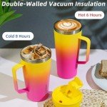 Light Pink Insulated Tumbler with Handle - 26oz