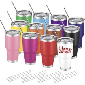 12 Pack Insulated 30oz Stainless Steel Tumblers
