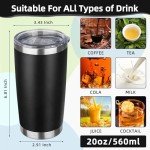 20oz Insulated Stainless Steel Travel Tumbler - Black