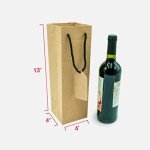 Kraft Wine Gift Bags for Tumblers - 24 Pack
