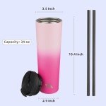 Pastel Sunset 34 Oz Insulated Tumbler with Lid