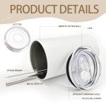 16 Pack Stainless Steel Skinny Tumblers - 12oz