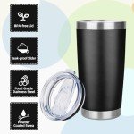 20oz Insulated Stainless Steel Travel Tumbler - Black