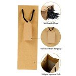 Kraft Wine Gift Bags for Tumblers - 24 Pack
