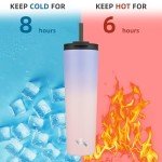 Pastel Sunset 34 Oz Insulated Tumbler with Lid