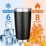 20oz Insulated Stainless Steel Travel Tumbler - Black