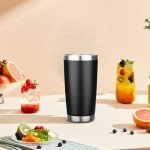 20oz Insulated Stainless Steel Travel Tumbler - Black