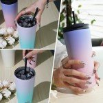 Pastel Sunset 34 Oz Insulated Tumbler with Lid