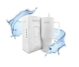 White 40 oz Leak Proof Stainless Steel Tumbler