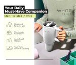 White 40 oz Leak Proof Stainless Steel Tumbler