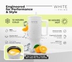 White 40 oz Leak Proof Stainless Steel Tumbler