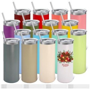 16 Pack Insulated Stainless Steel Tumblers - 20oz