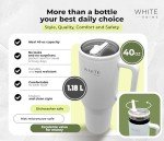 White 40 oz Leak Proof Stainless Steel Tumbler