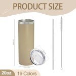16 Pack Insulated Stainless Steel Tumblers - 20oz