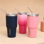 30oz Stainless Steel Insulated Tumbler with Straw