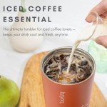 Bzyoo Double Wall Insulated Tumbler with Straw - Orange