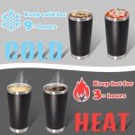 Black 20 oz Insulated Travel Tumblers - 6 Pack