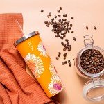 Bzyoo Double Wall Insulated Tumbler with Straw - Orange