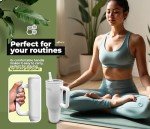 White 40 oz Leak Proof Stainless Steel Tumbler