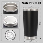 Black 20 oz Insulated Travel Tumblers - 6 Pack