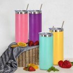 16 Pack Insulated Stainless Steel Tumblers - 20oz