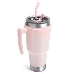 40 oz Insulated Tumbler with Handle & Straw