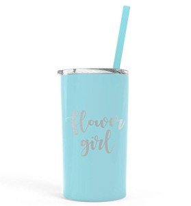 Charming Flower Girl Tumbler with Straw - Seafoam