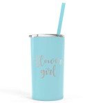 Charming Flower Girl Tumbler with Straw - Seafoam