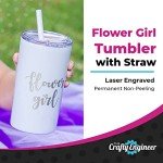 Charming Flower Girl Tumbler with Straw - Seafoam