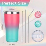 20oz Insulated Coffee Tumbler with Lid & Straw