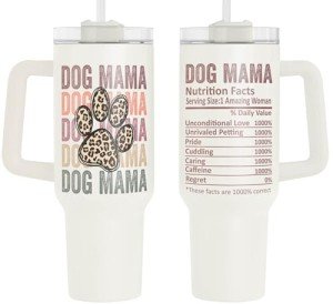 Dog Mom 40 oz Stainless Steel Tumbler with Straw