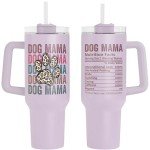 Dog Mom 40 oz Stainless Steel Tumbler with Straw