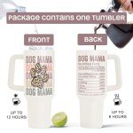 Dog Mom 40 oz Stainless Steel Tumbler with Straw