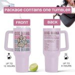 Dog Mom 40 oz Stainless Steel Tumbler with Straw
