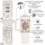 Dog Mom 40 oz Stainless Steel Tumbler with Straw