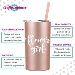 Charming Flower Girl Tumbler with Straw - Seafoam