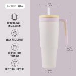 40 oz Insulated Tumbler with Handle & Straw