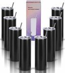 20 Oz Stainless Steel Skinny Tumbler Set - 8 Pack
