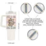 Dog Mom 40 oz Stainless Steel Tumbler with Straw