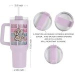 Dog Mom 40 oz Stainless Steel Tumbler with Straw