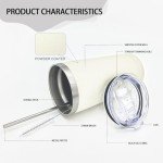 16 Pack 20oz Insulated Stainless Steel Tumblers