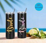 20 Oz Stainless Steel Skinny Tumbler Set - 8 Pack