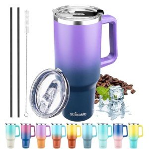 40 oz Insulated Tumbler with Handle and Straw